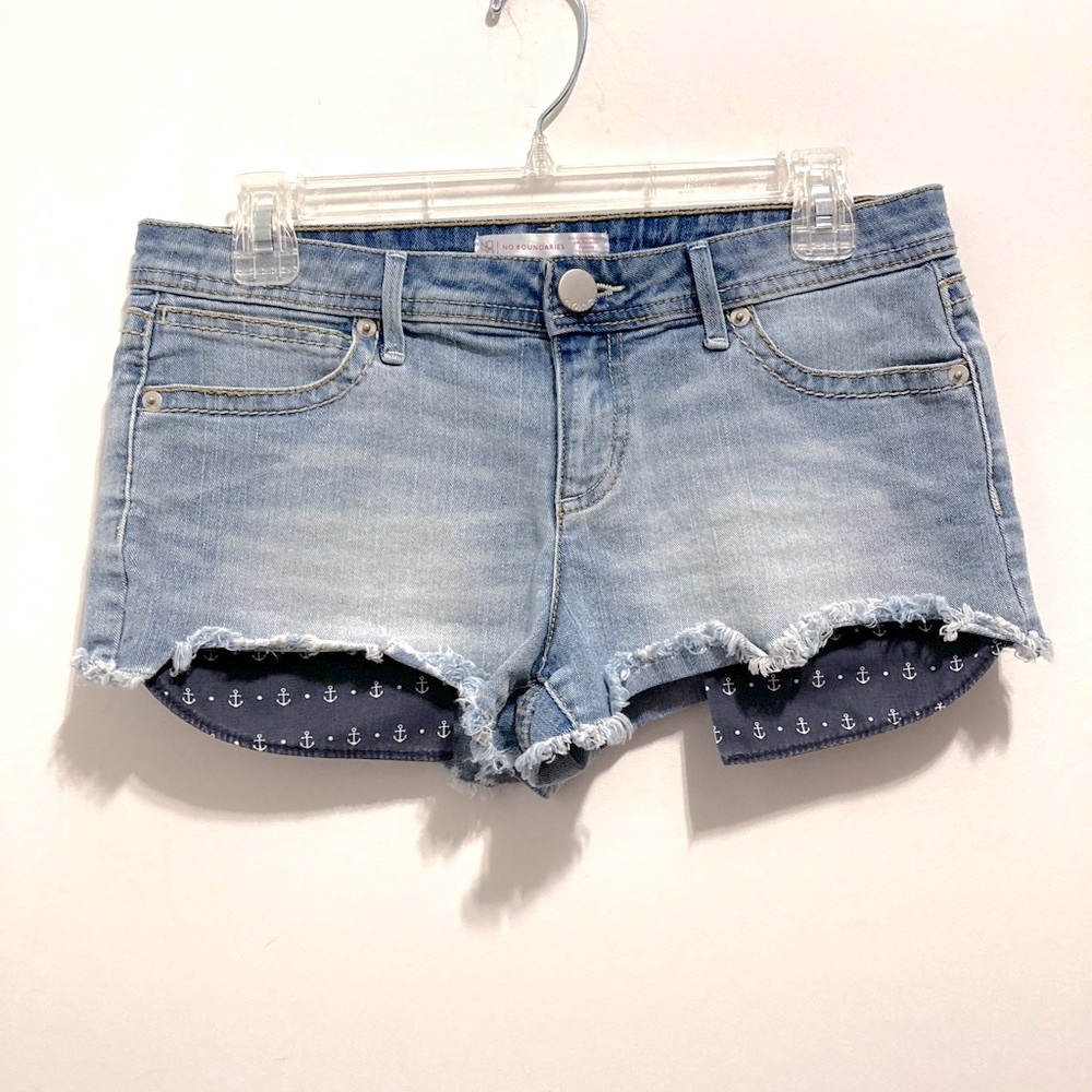 NOBO No Boundaries Blue Nautical Jean Shorts Denim Jorts